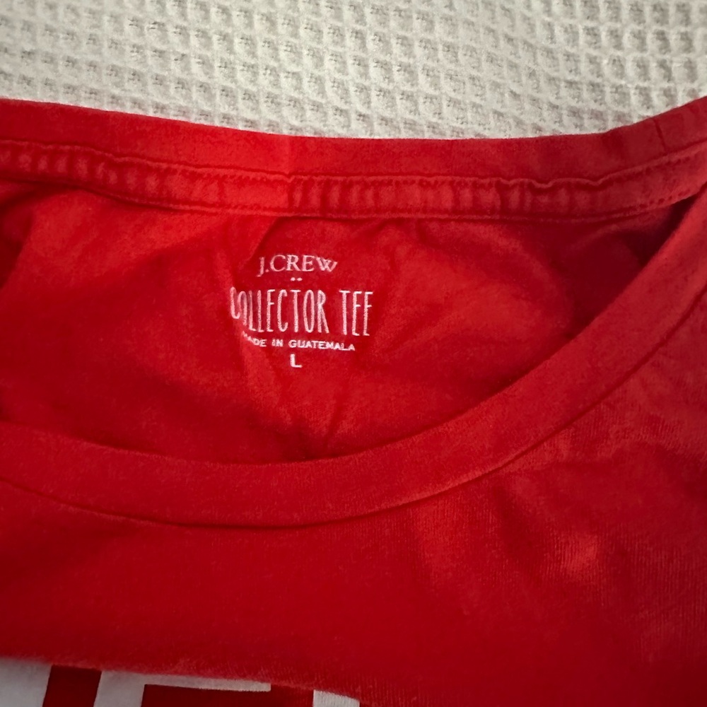 J. Crew Factory Red 'Merry' Christmas Holiday Long Sleeve Tee - Picture 3 of 3